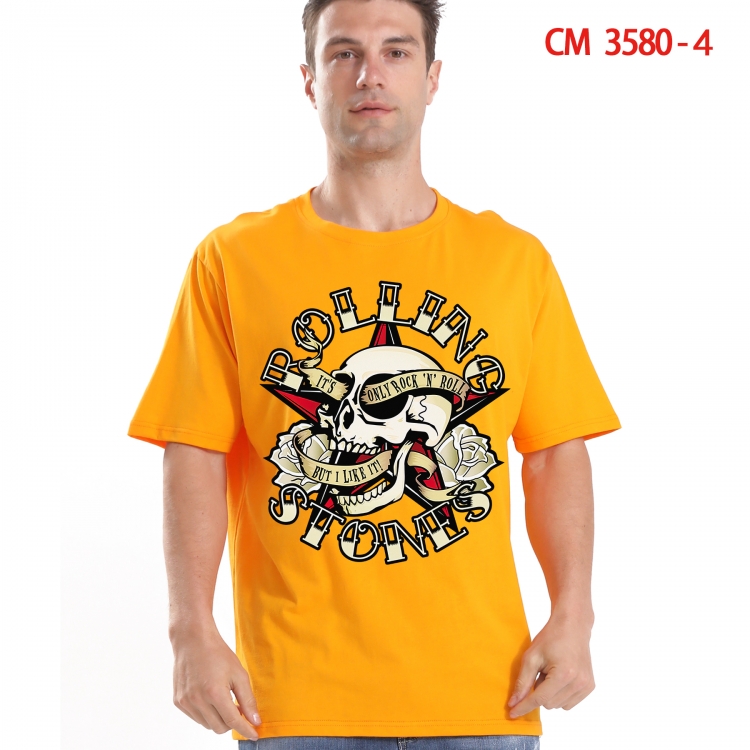Chaopai Printed short-sleeved cotton T-shirt from S to 4XL 3580-4