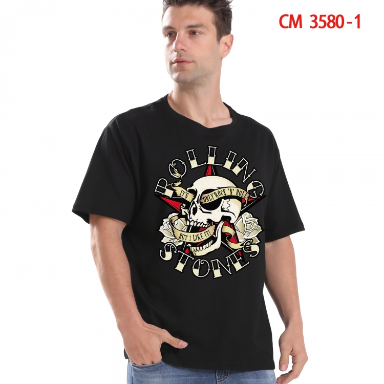 Chaopai Printed short-sleeved cotton T-shirt from S to 4XL 3580-1