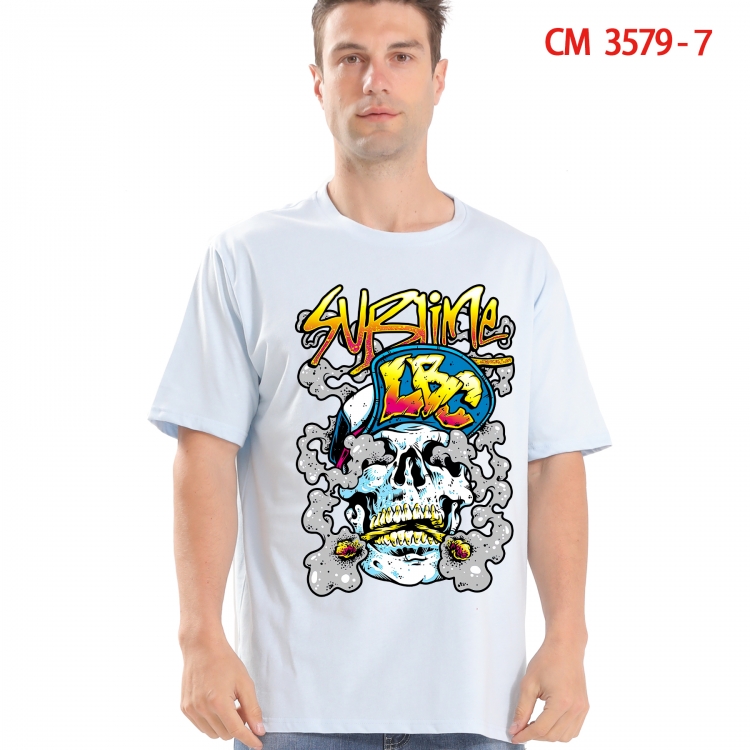 Chaopai Printed short-sleeved cotton T-shirt from S to 4XL 3579-7