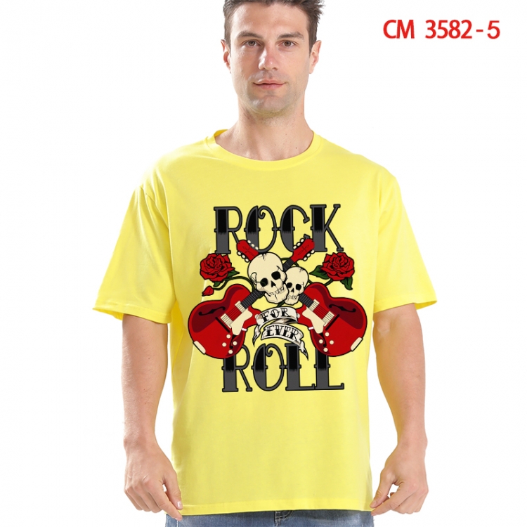Chaopai Printed short-sleeved cotton T-shirt from S to 4XL 3582-5