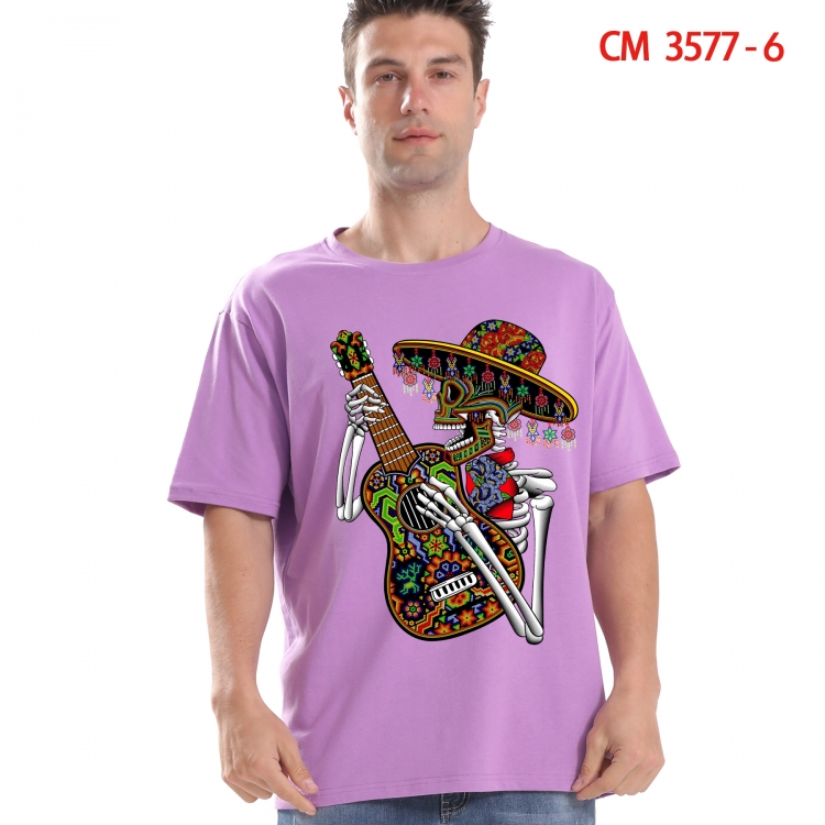 Chaopai Printed short-sleeved cotton T-shirt from S to 4XL 3577-6