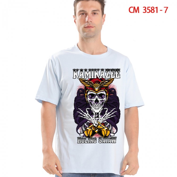 Chaopai Printed short-sleeved cotton T-shirt from S to 4XL 3581-7