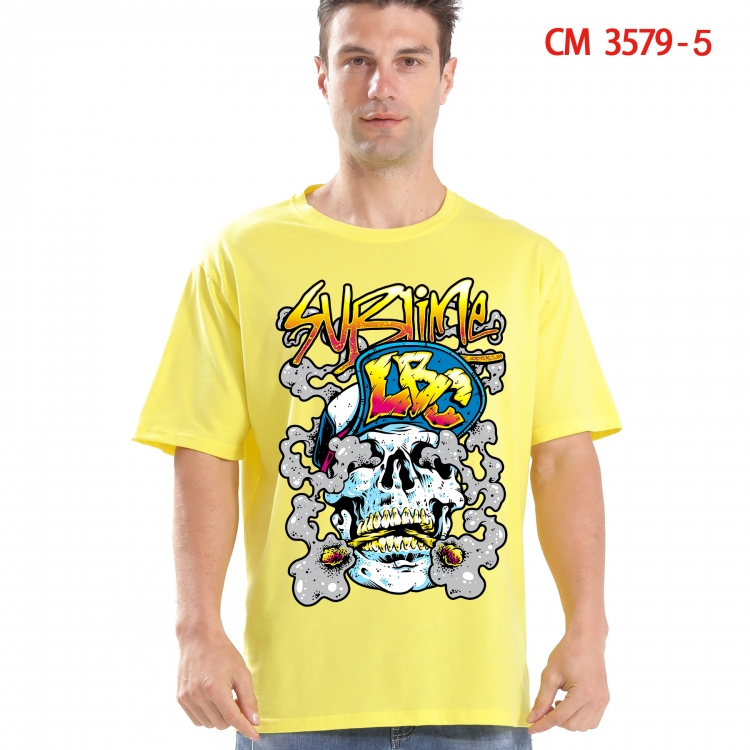 Chaopai Printed short-sleeved cotton T-shirt from S to 4XL 3579-5