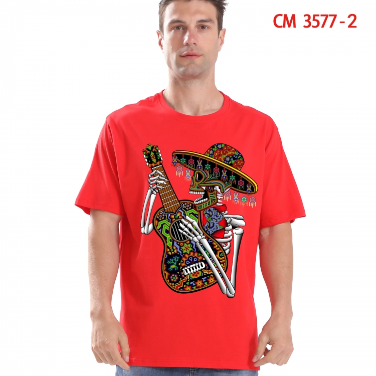 Chaopai Printed short-sleeved cotton T-shirt from S to 4XL 3577-2
