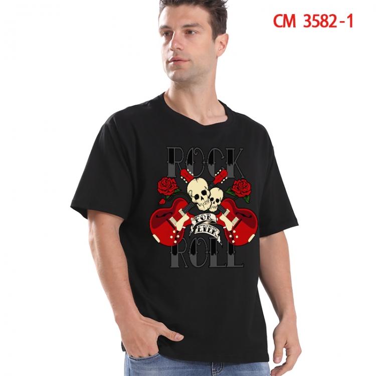 Chaopai Printed short-sleeved cotton T-shirt from S to 4XL 3582-1