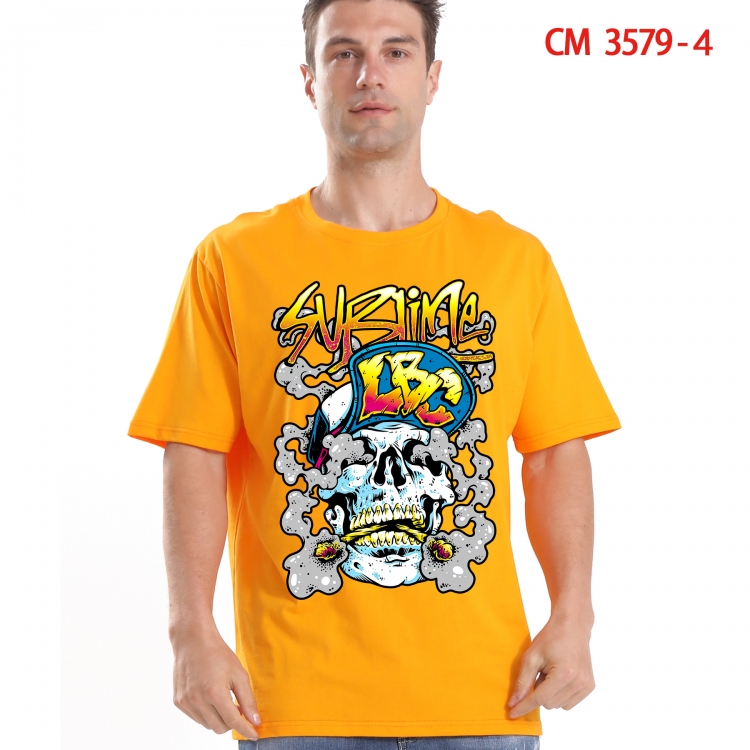 Chaopai Printed short-sleeved cotton T-shirt from S to 4XL 3579-4