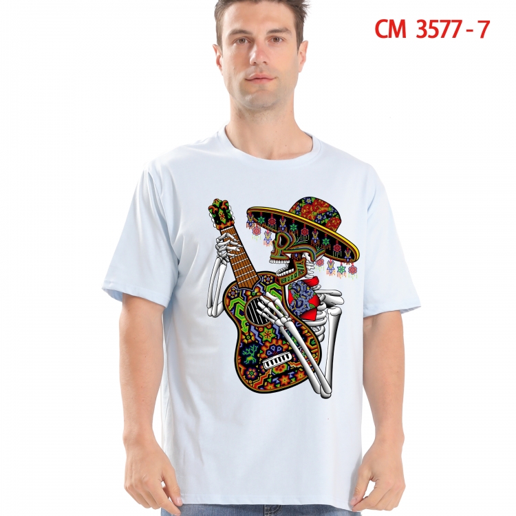 Chaopai Printed short-sleeved cotton T-shirt from S to 4XL 3577-7