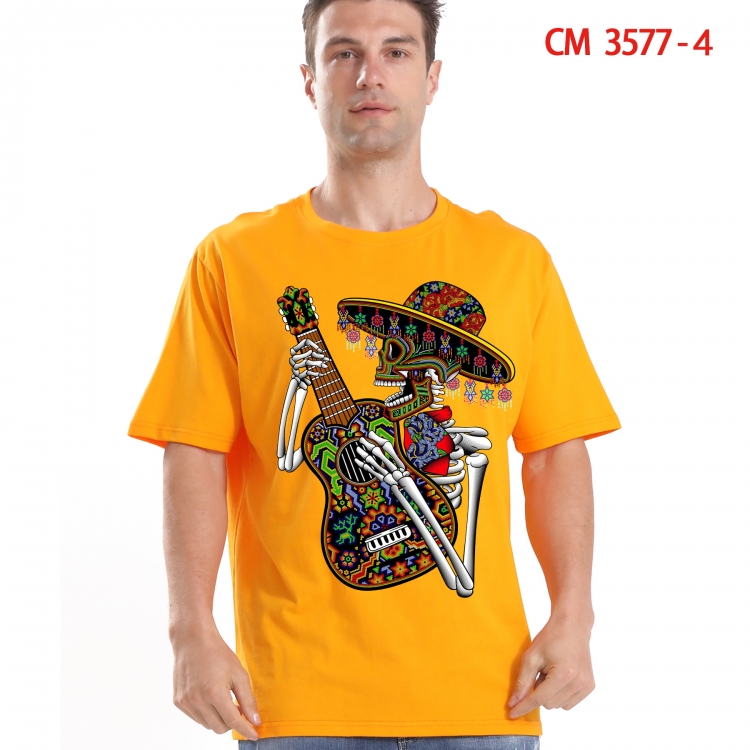 Chaopai Printed short-sleeved cotton T-shirt from S to 4XL 3577-4