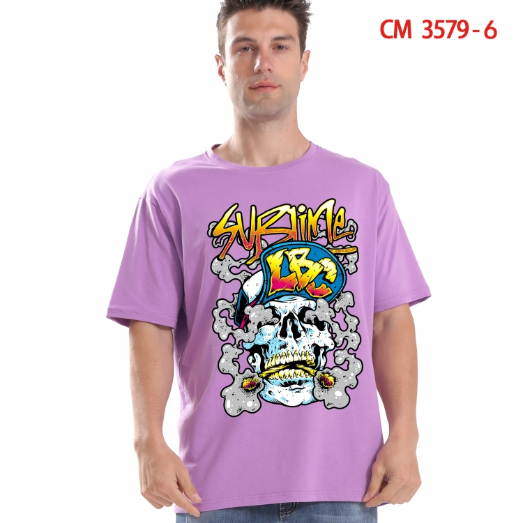 Chaopai Printed short-sleeved cotton T-shirt from S to 4XL 3579-6