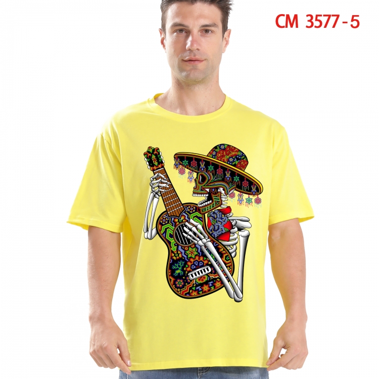 Chaopai Printed short-sleeved cotton T-shirt from S to 4XL 3577-5
