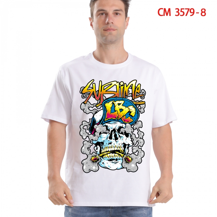 Chaopai Printed short-sleeved cotton T-shirt from S to 4XL 3579-8