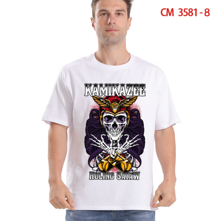 Chaopai Printed short-sleeved cotton T-shirt from S to 4XL 3581-8
