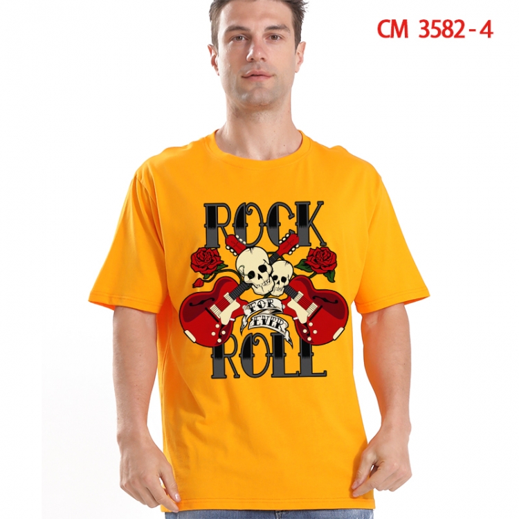 Chaopai Printed short-sleeved cotton T-shirt from S to 4XL 3582-4
