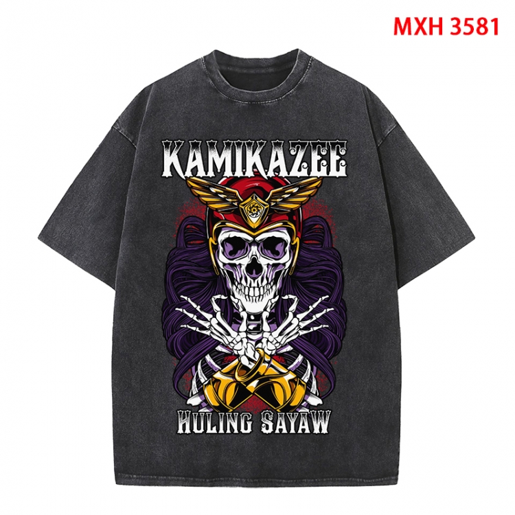 Chaopai Anime peripheral pure cotton washed and worn T-shirt from S to 4XL MXH-3581