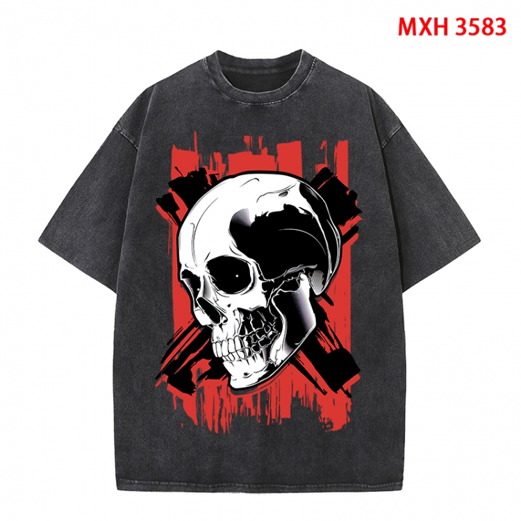 Chaopai Anime peripheral pure cotton washed and worn T-shirt from S to 4XL  MXH-3583