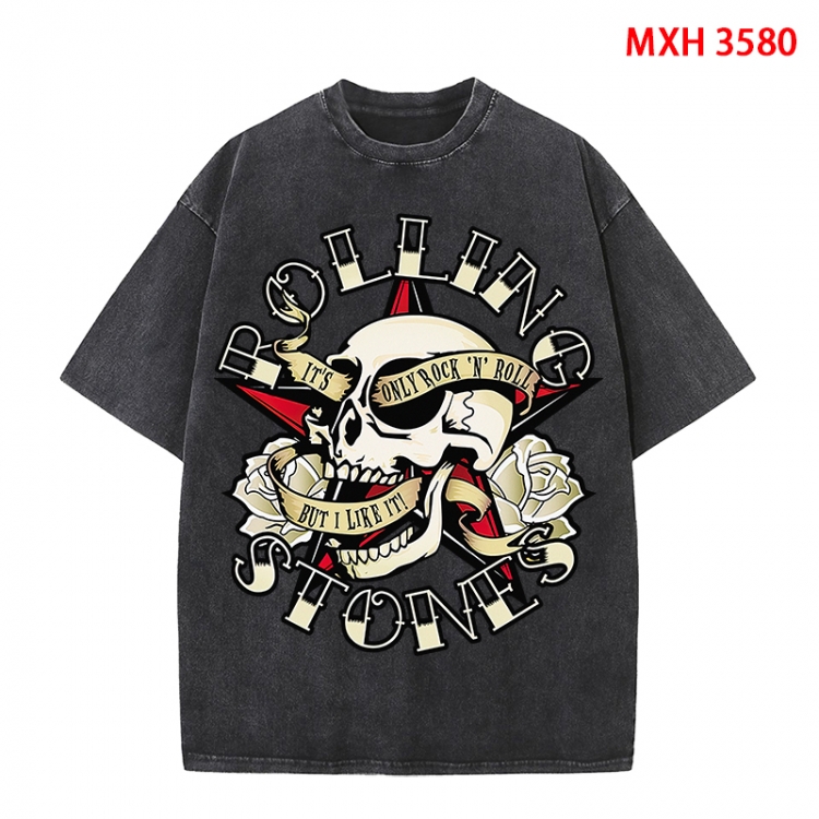 Chaopai Anime peripheral pure cotton washed and worn T-shirt from S to 4XL MXH-3580