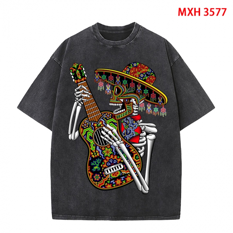 Chaopai Anime peripheral pure cotton washed and worn T-shirt from S to 4XL MXH-3577