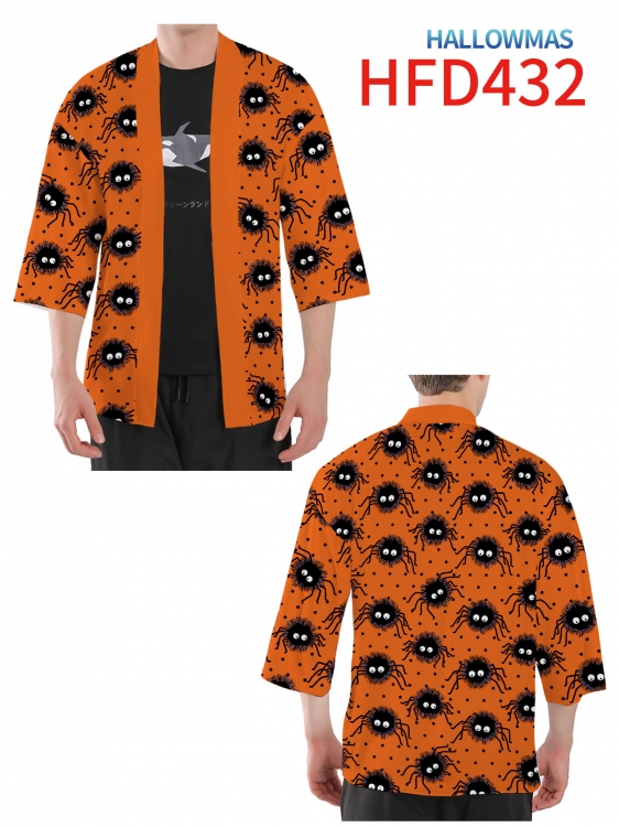 Hallowmas Anime peripheral full-color short kimono from S to 4XL  HFD-432-1