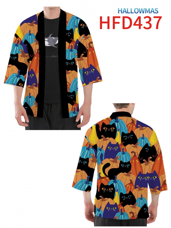 Hallowmas Anime peripheral full-color short kimono from S to 4XL  HFD-437-1