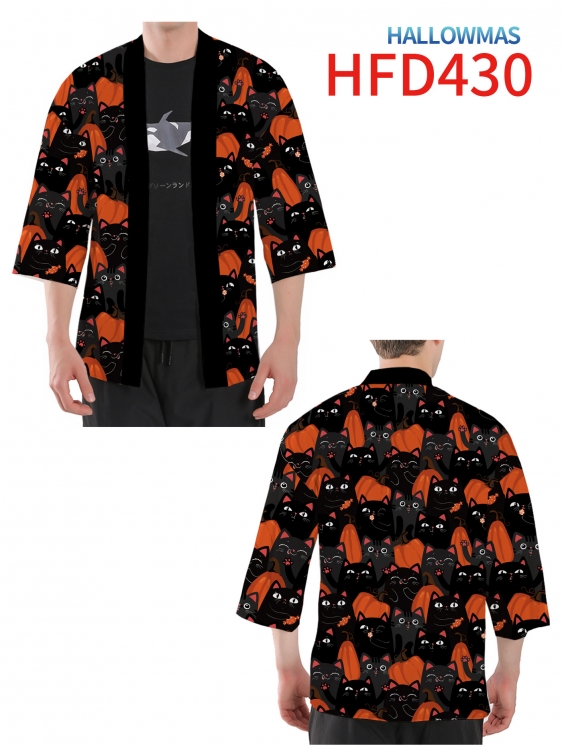 Hallowmas Anime peripheral full-color short kimono from S to 4XL HFD-430-1
