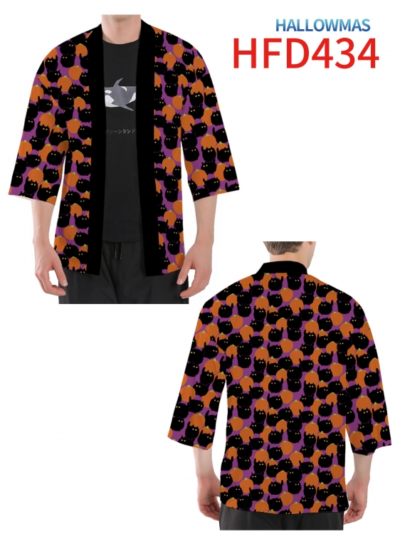 Hallowmas Anime peripheral full-color short kimono from S to 4XL  HFD-434-1