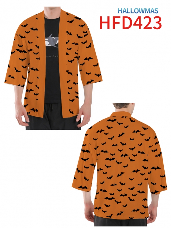 Hallowmas Anime peripheral full-color short kimono from S to 4XL  HFD-423-1