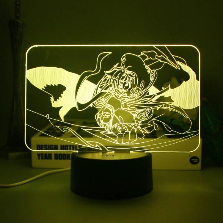 King glory 3D night light USB touch switch colorful acrylic table lamp BLACK BASE