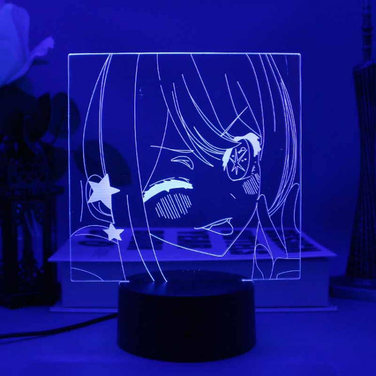 Oshi no ko 3D night light USB touch switch colorful acrylic table lamp BLACK BASE