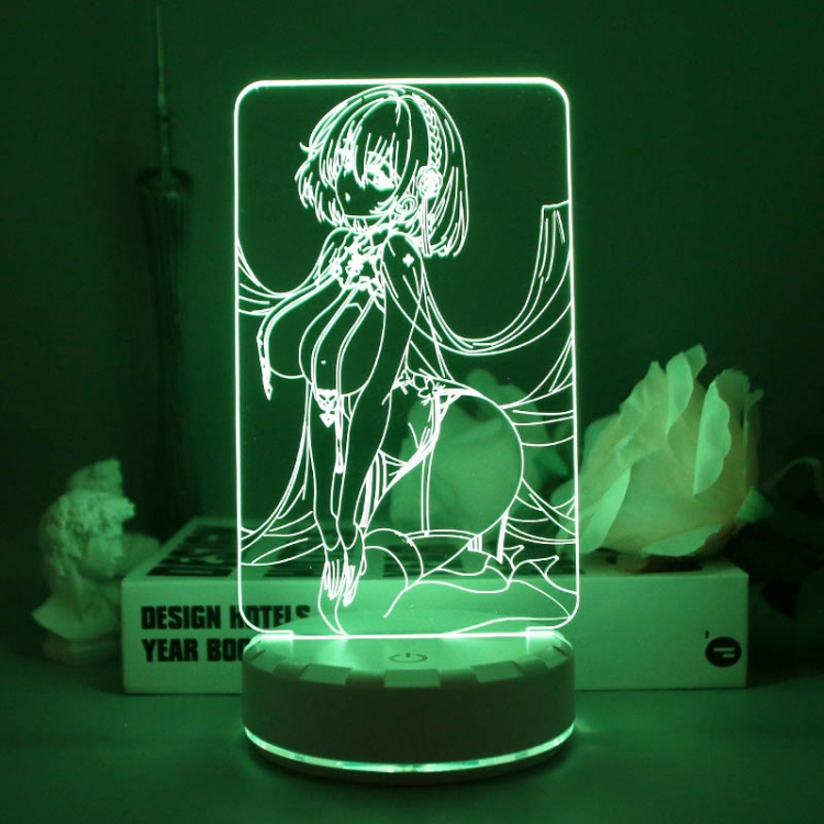 Sexy Beauty 3D night light USB touch switch colorful acrylic table lamp BLACK BASE