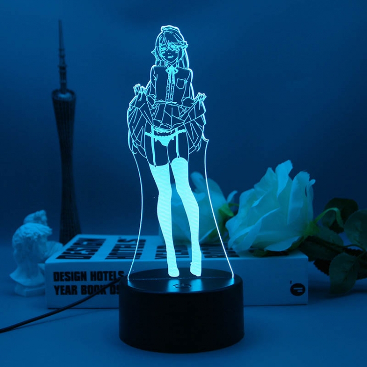 Sexy Beauty 3D night light USB touch switch colorful acrylic table lamp BLACK BASE