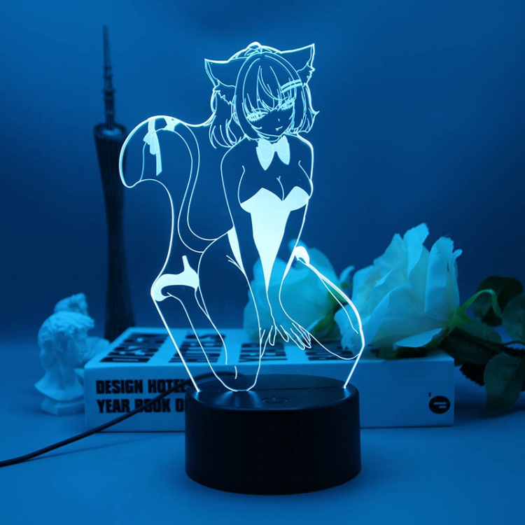 Sexy Beauty 3D night light USB touch switch colorful acrylic table lamp BLACK BASE