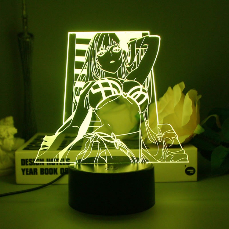 Sexy Beauty 3D night light USB touch switch colorful acrylic table lamp BLACK BASE