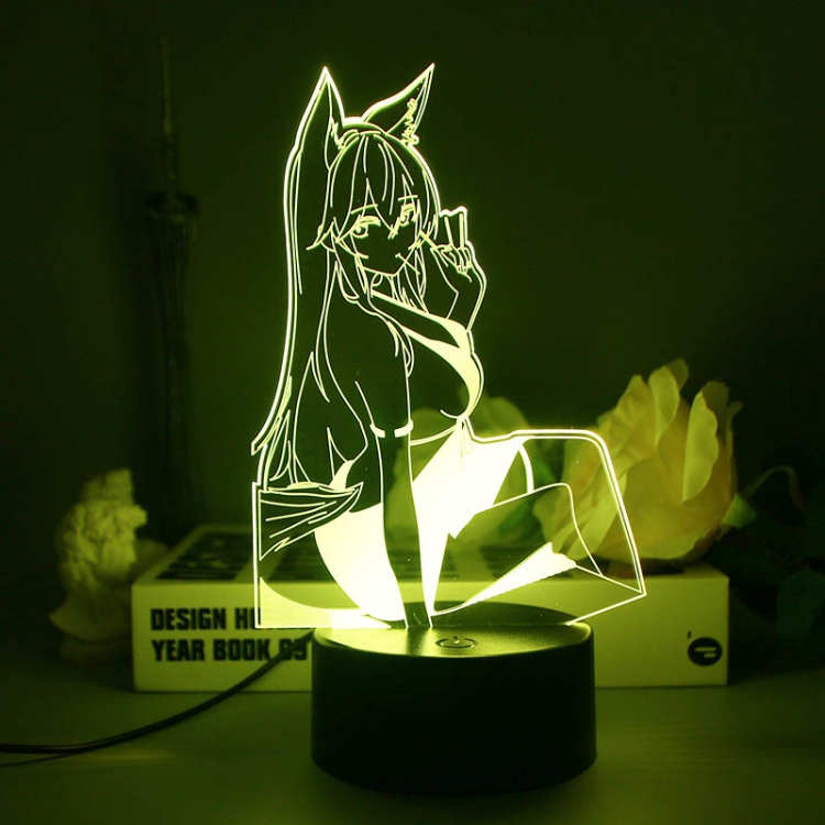 Sexy Beauty 3D night light USB touch switch colorful acrylic table lamp BLACK BASE