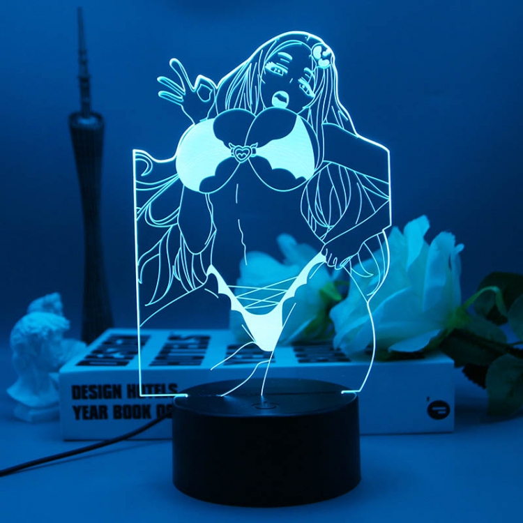 Sexy Beauty 3D night light USB touch switch colorful acrylic table lamp BLACK BASE