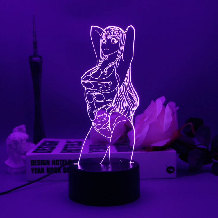 Sexy Beauty 3D night light USB touch switch colorful acrylic table lamp BLACK BASE