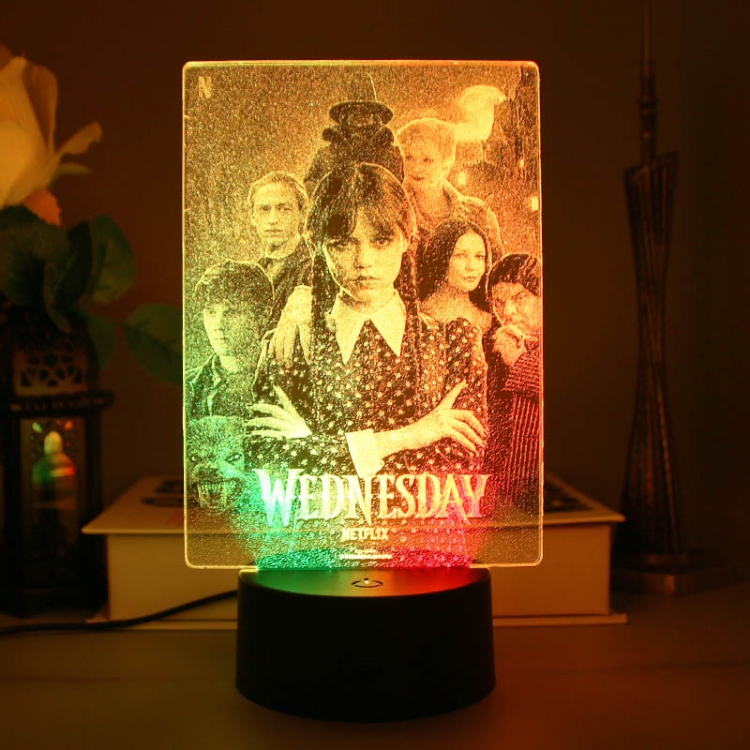 Black Wednesday Interior carved black base 3DUSB touch switch LED acrylic creative lamp holder