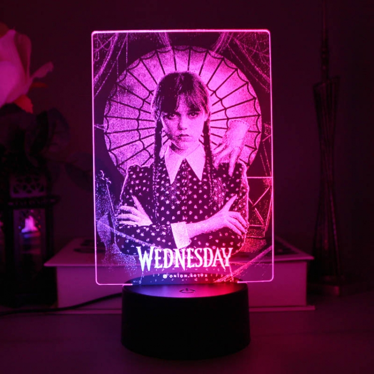 Black Wednesday Interior carved black base 3DUSB touch switch LED acrylic creative lamp holder