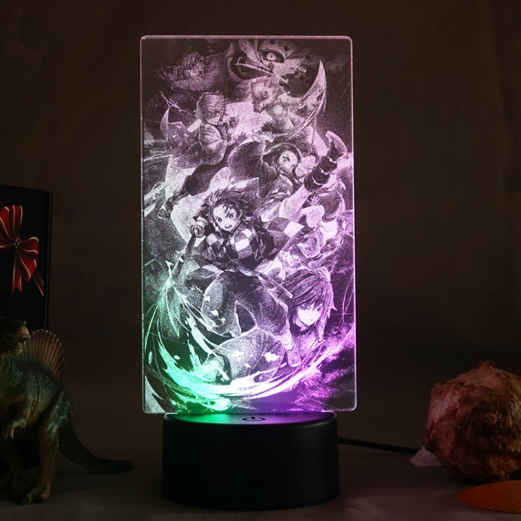 Interior carved 3D USB touch switch LED acrylic luminous creative lamp holder BLACK BASE