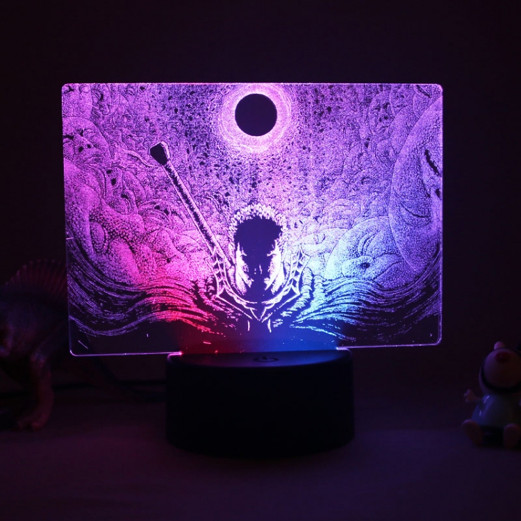 Interior carved 3D USB touch switch LED acrylic luminous creative lamp holder BLACK BASE