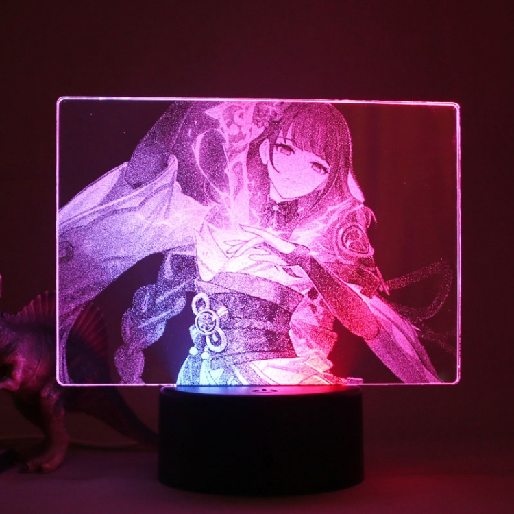 Interior carved 3D USB touch switch LED acrylic luminous creative lamp holder BLACK BASE