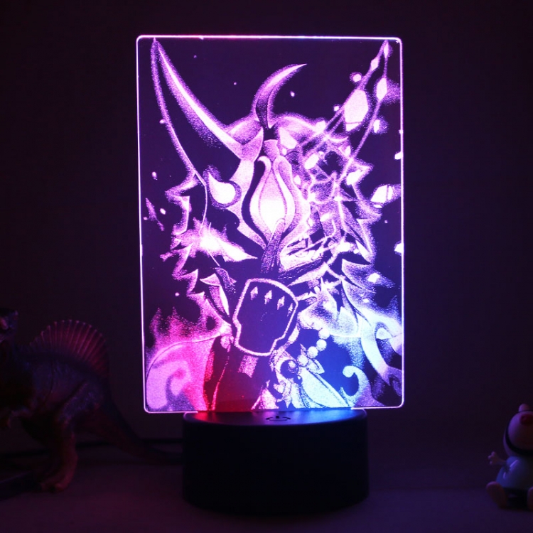 Interior carved 3D USB touch switch LED acrylic luminous creative lamp holder BLACK BASE