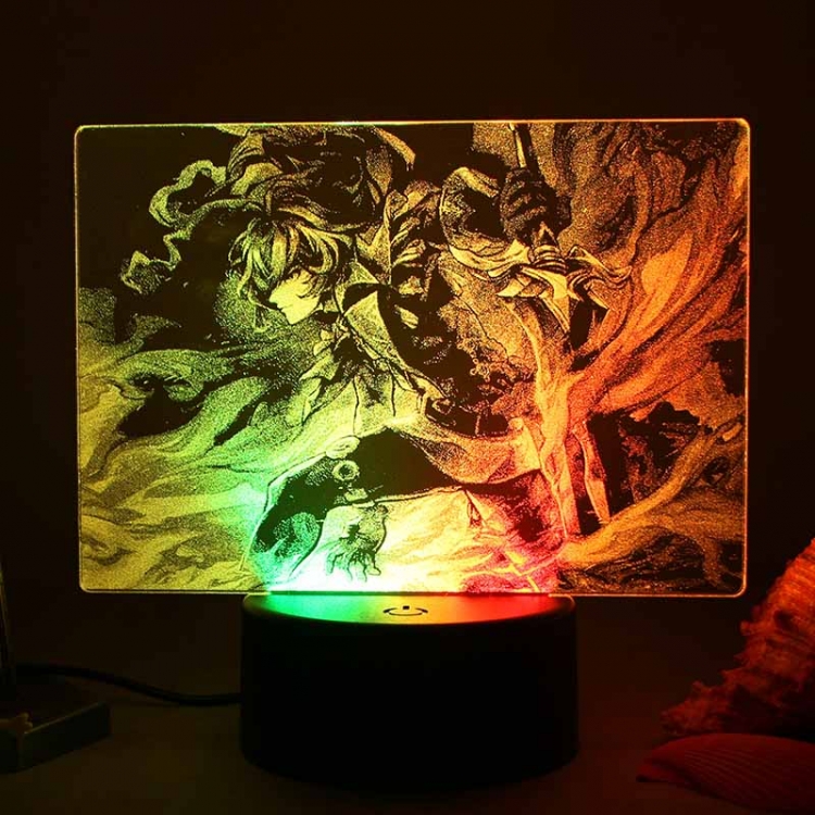 Interior carved 3D USB touch switch LED acrylic luminous creative lamp holder BLACK BASE