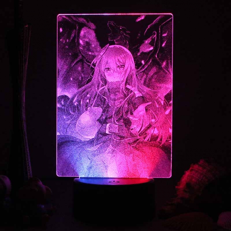 Interior carved 3D USB touch switch LED acrylic luminous creative lamp holder BLACK BASE