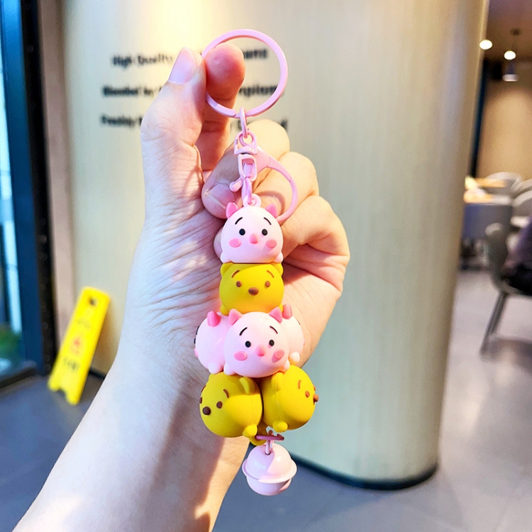 Winnie the Pooh Anime Surrounding 3D Car Keychain Bag Hanging Accessories price for 5 pcs