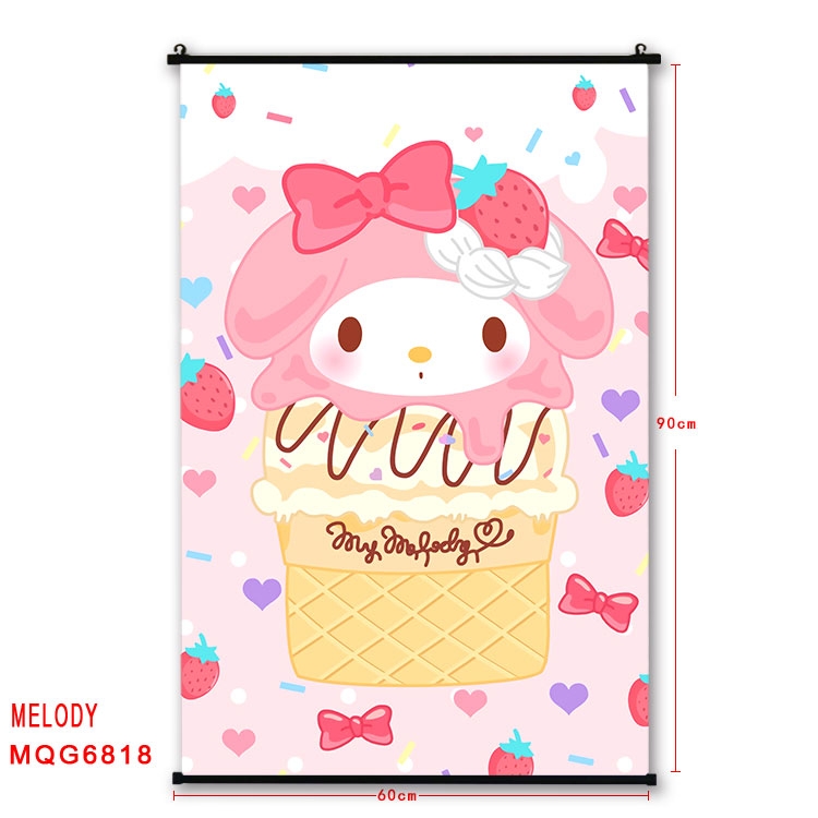melody Anime black Plastic rod Cloth painting Wall Scroll 60X90CM MQG-6818
