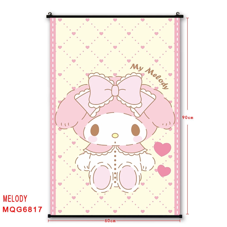 melody Anime black Plastic rod Cloth painting Wall Scroll 60X90CM MQG-6817