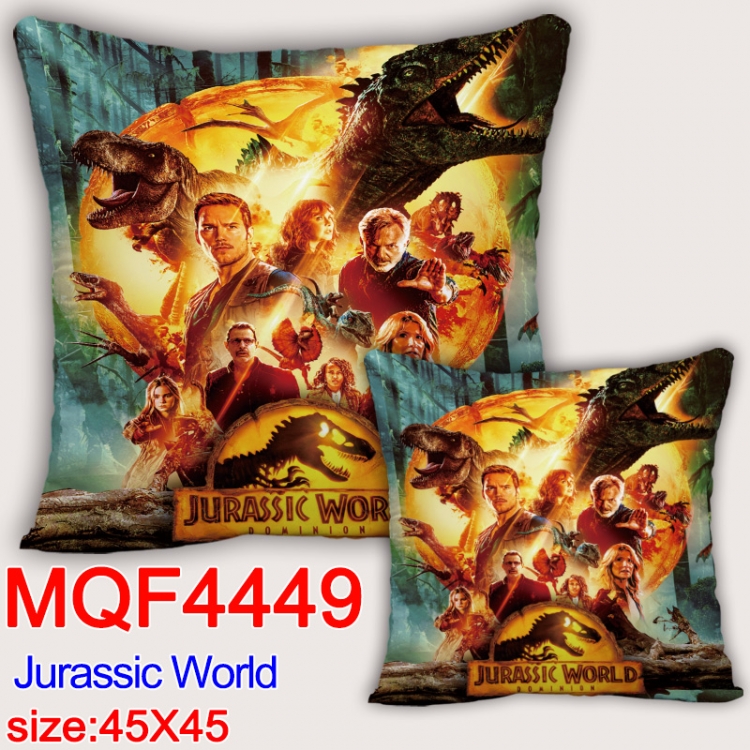 Jurassic World Anime square full-color pillow cushion 45X45CM NO FILLING  MQF-4449