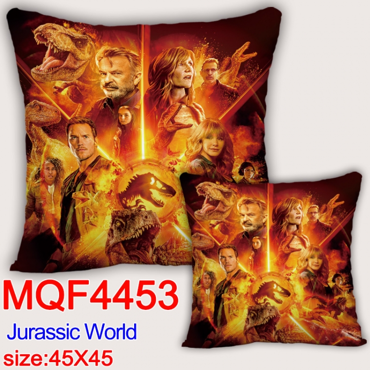 Jurassic World Anime square full-color pillow cushion 45X45CM NO FILLING  MQF-4453