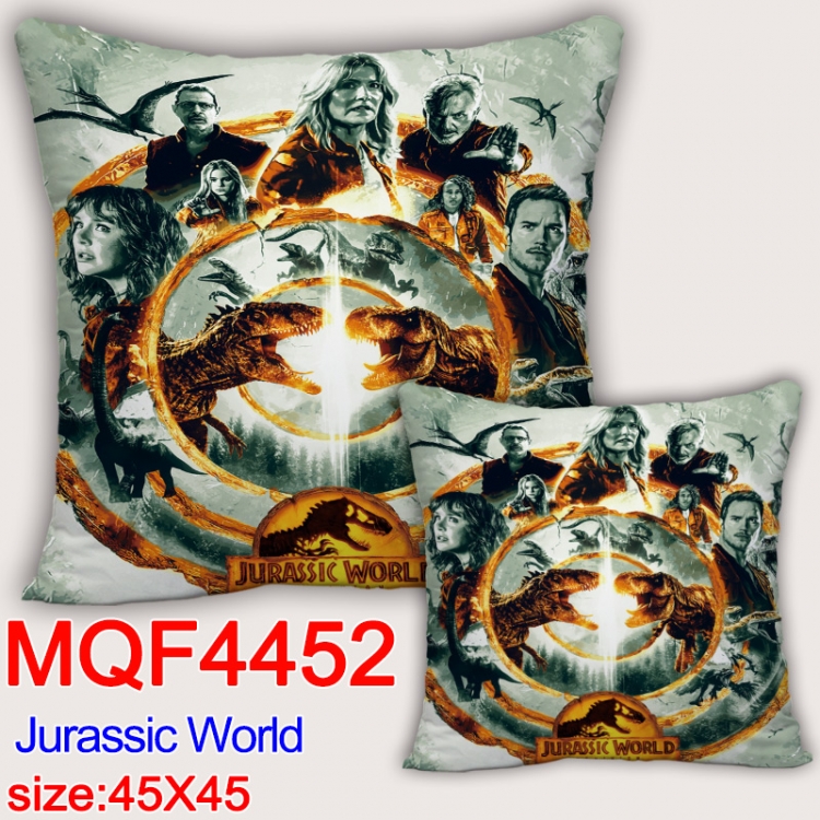 Jurassic World Anime square full-color pillow cushion 45X45CM NO FILLING  MQF-4452