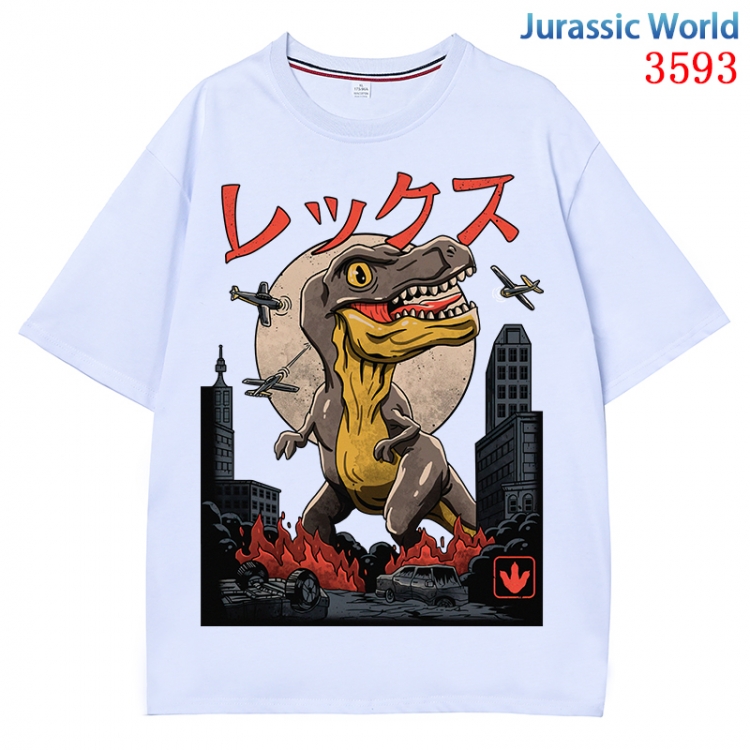 Jurassic World Anime Pure Cotton Short Sleeve T-shirt Direct Spray Technology from S to 4XL CMY-3593-1
